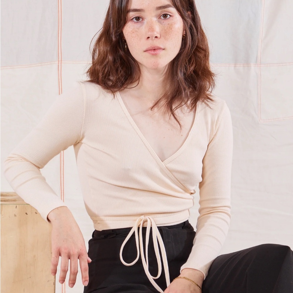 Big Bud Press Off White Wrap Top